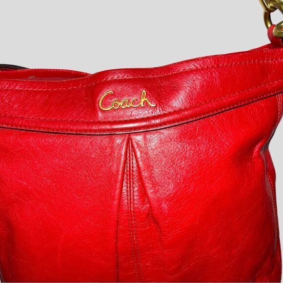 Coach candy apple red hobo bag! Euc! - Picture 5 of 17